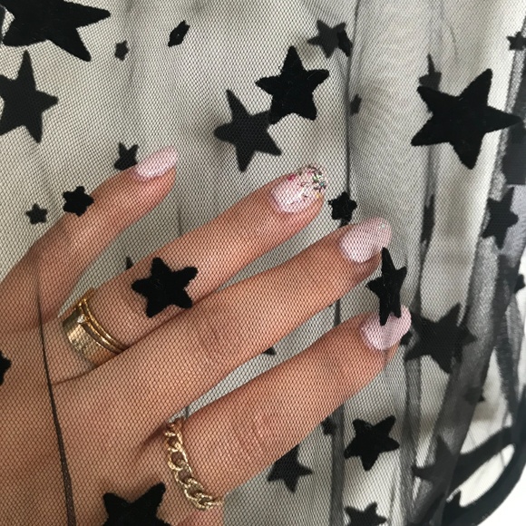 New SHEER VELVET STARS BODY SUIT S/XS - Picture 4 of 8